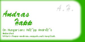 andras happ business card